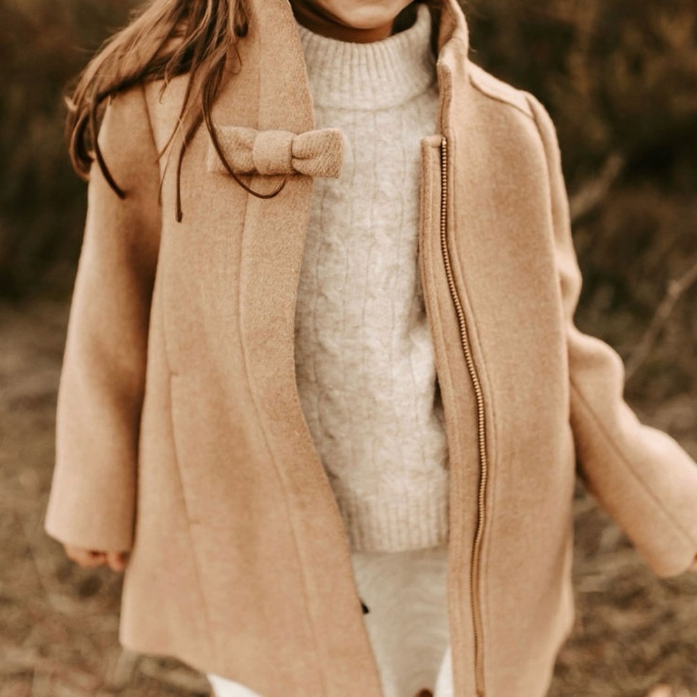 J.Crew Crewcuts Girls Cable Knit Mockneck Sweater Beige Cream Wool Blend XS 4-5 - Picture 7 of 7